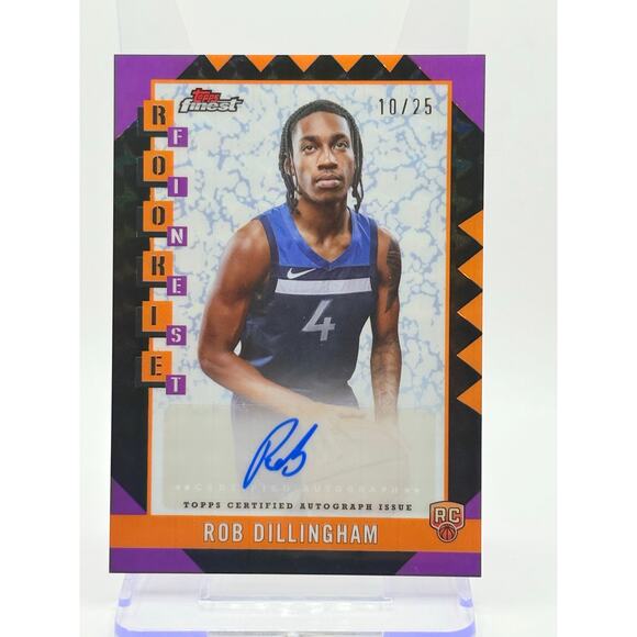 2024-25 Topps Finest Rob Dillingham Rookie Black Refractor Auto 10/25 SP RC - Picture 1 of 2